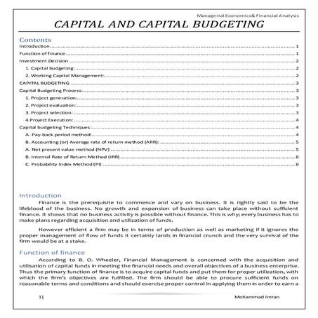 17 Capital  and Capital budgeting