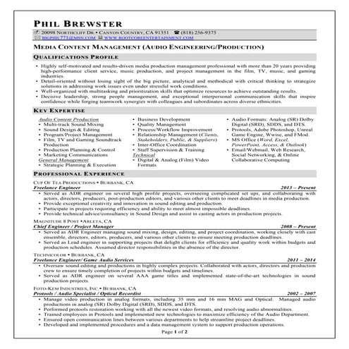 Phil Brewster Resume