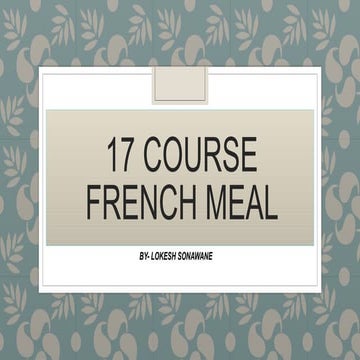 17 French classical menu  with description