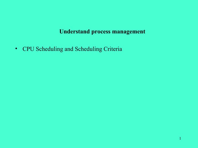 17 cpu scheduling and scheduling criteria 