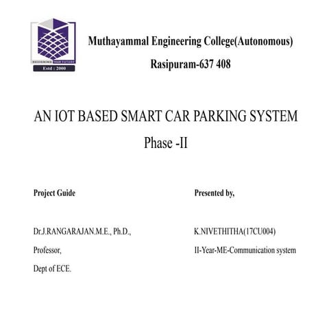 Internet of Things based smart car parking system
