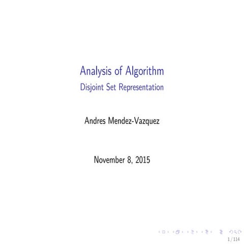 17 Disjoint Set Representation