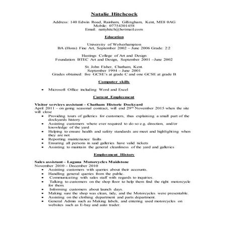 CV without Coverletter | DOC