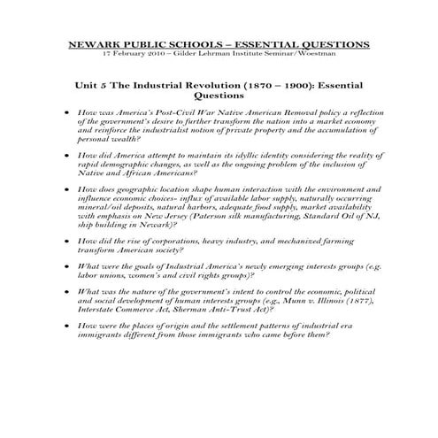 17 Feb Essential Questions Final