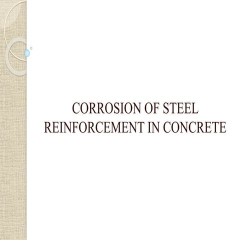 corrosion of steel reinforcement in concrete