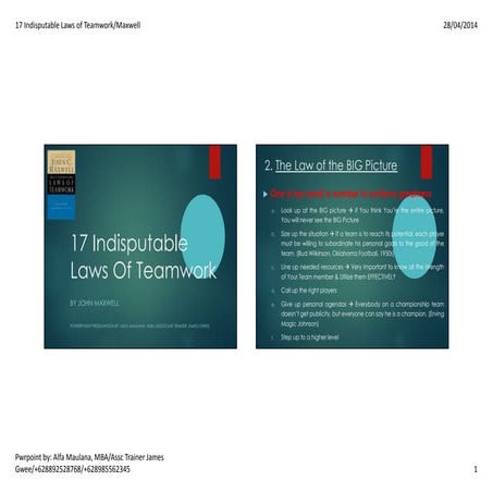 17 indisputable laws of teamwork | PDF