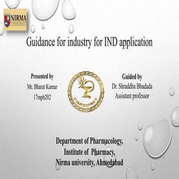 Guidance for industry for IND application