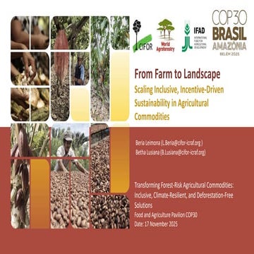From Farm to Landscape: Scaling Inclusive, Incentive-Driven Sustainability in...