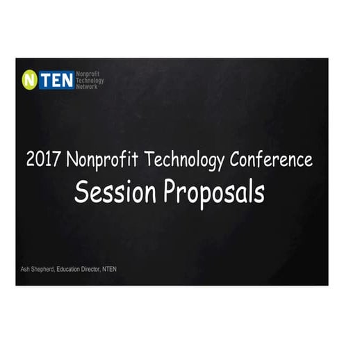 Call for 17NTC Session Proposals