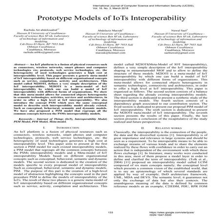 Prototype Models of IoTs Interoperability