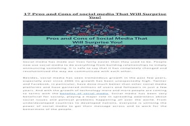 17 pros and cons of social media that will surprise you