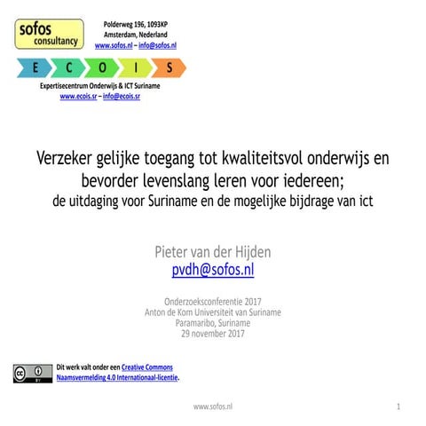 Verzeker gelijke toegang tot kwaliteitsvol onderwijs en bevorder levenslang l...