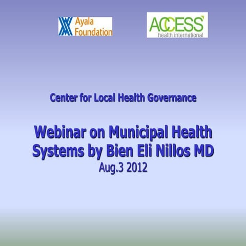Introduction to Improving Municipal Health Systems