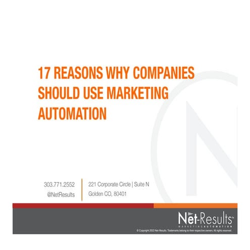 17 Reasons to Use Marketing Automation