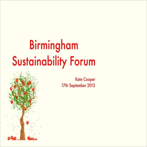 Birmingham Food Council: Presentation to the Sustainability Forum on 17th September 2013