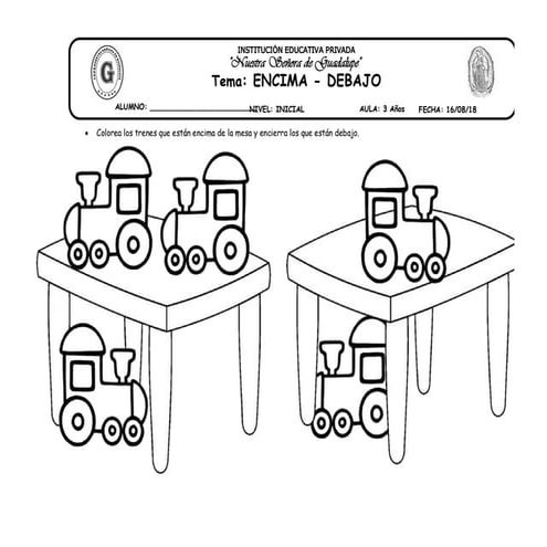 17 tarea encima debajo