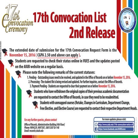 17th convocation 2nd-release-20161108 | PDF