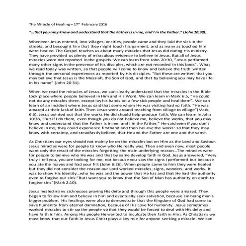 Miracles and Signs PowerPoint Presentation For Catholic Schools | PPTX