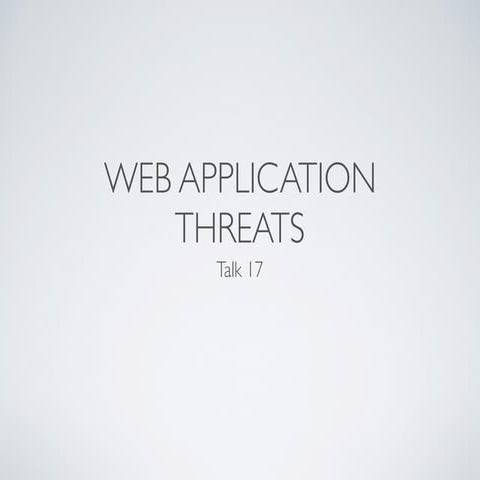 17 - Web Application Threats