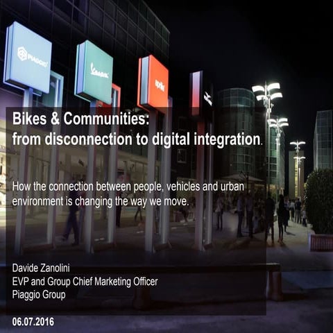 Motorcycles, scooters and e-Bikes: from a moment of disconnection to a world ...