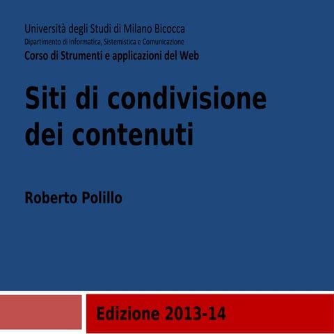 18. Siti di condivisione dei contenuti