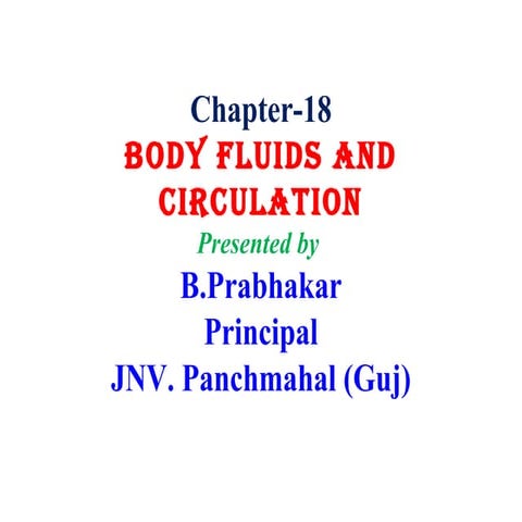 18. Body Fluids and Circulation