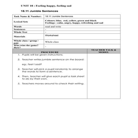 18.10 jumble sentences