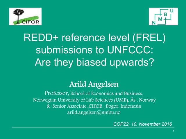 REDD+ reference level (FREL) submissions to UNFCCC: Are they biased upwards?