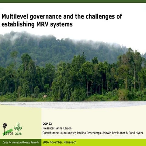 Multilevel governance and the challenges of establishing MRV systemsfinal