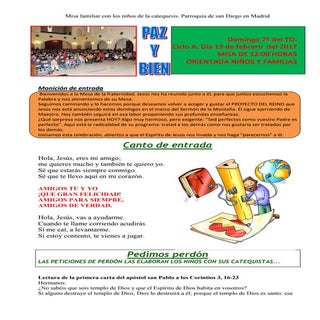 GUIÓN DE LA MISA DE NIÑOS DEL DOMIN...