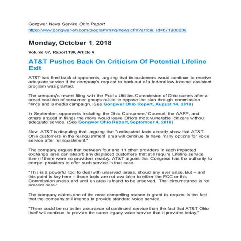 18.10.1   gongwer news service ohio report - etc update