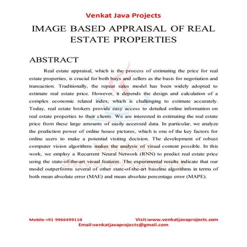 image based appraisal of real estate properties