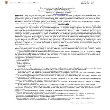 Interactive technology in primary education