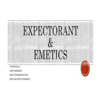 EXPECTORANT AND EMETICS