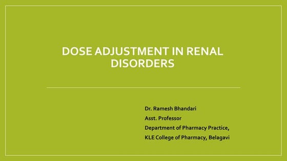 Drug dosing in renal failure | PDF