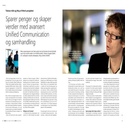 Microsoft Magasinet nr 1 2010- "Telenor ASA og Way of work prosjektet- sparer...