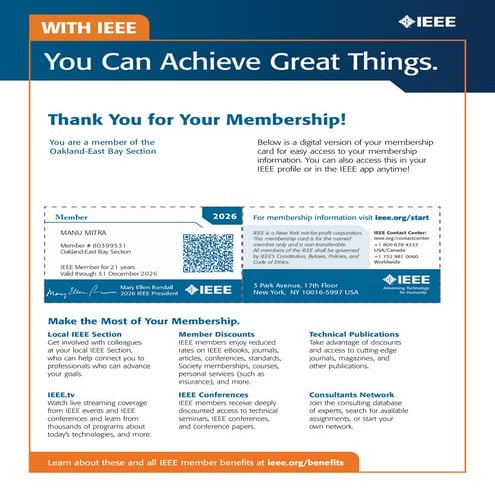 18. IEEE Member Id Card (2026) Manu Mitra