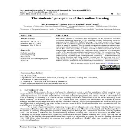 The students’ perceptions of their online learning | PDF
