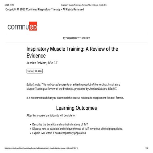 respiratory muscle training book which can help everybody involved in ...