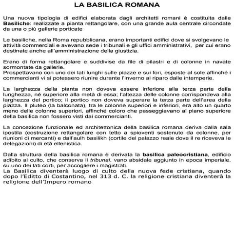18. Architettura romana - La Basilica