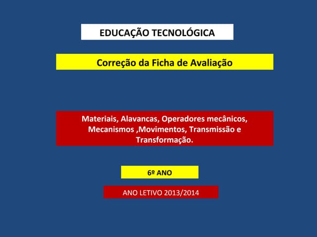 Educação Tecnológica.Correção do te...