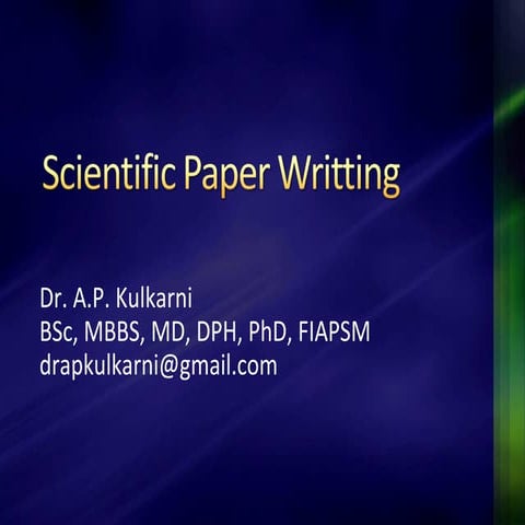 Scientific paper writing