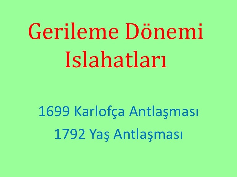 18 Yuzyil Islahatlari