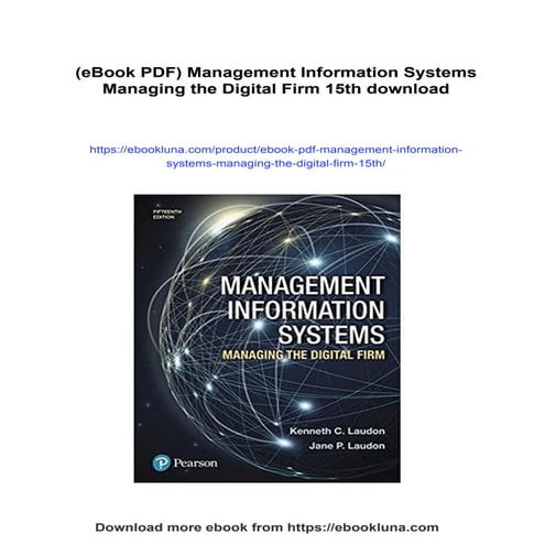(eBook PDF) Management Information Systems Managing the Digital Firm 15th