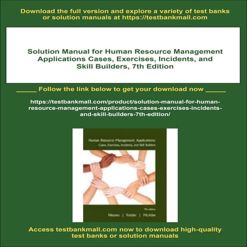 Solution Manual for Human Resource Management Applications Cases, Exercises, ...