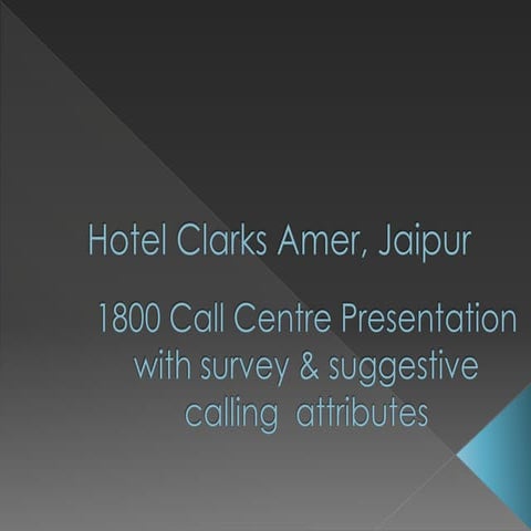 1800 call centre presentation with survey  suggestive