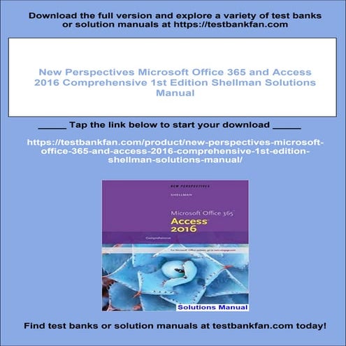 New Perspectives Microsoft Office 365 and Access 2016 Comprehensive 1st Editi...