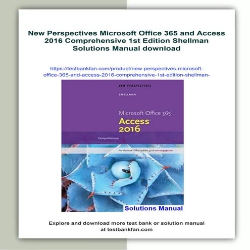 New Perspectives Microsoft Office 365 and Access 2016 Comprehensive 1st Editi...