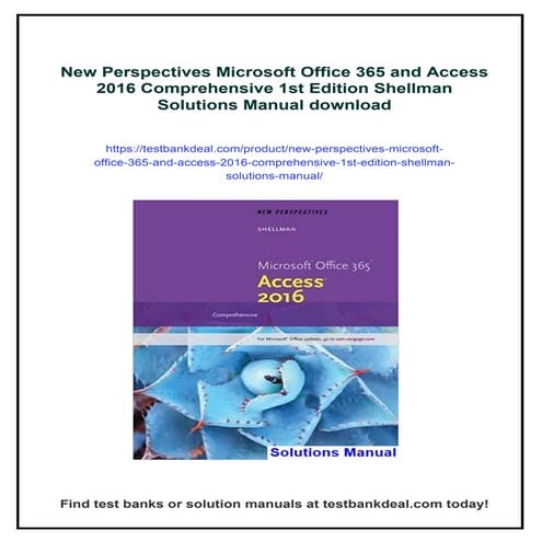 New Perspectives Microsoft Office 365 and Access 2016 Comprehensive 1st Editi...