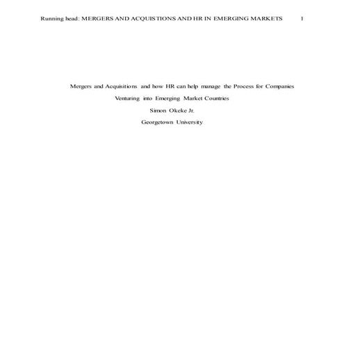 Navigating HR Challenges in Mergers and Acquisitions | PDF
